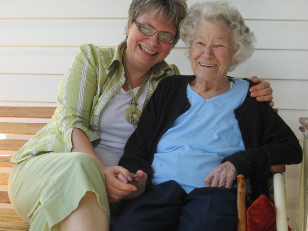 A great memory...Mom and I, sitting on the porch swing, laughing.